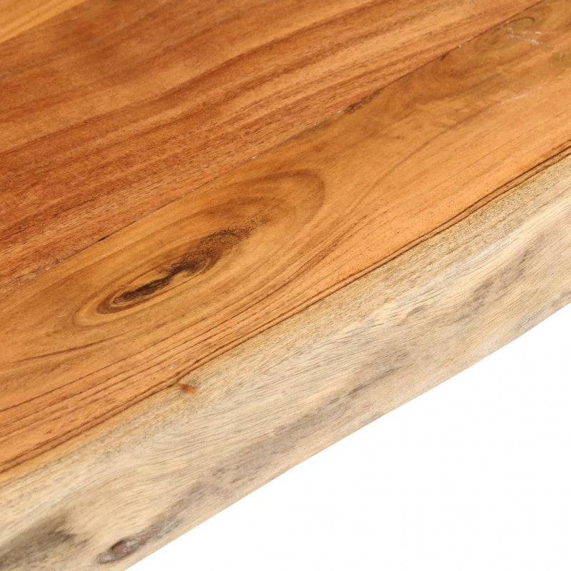 Tischplatte 140x60x3,8cm Rechteckig Massivholz Akazie Baumkante