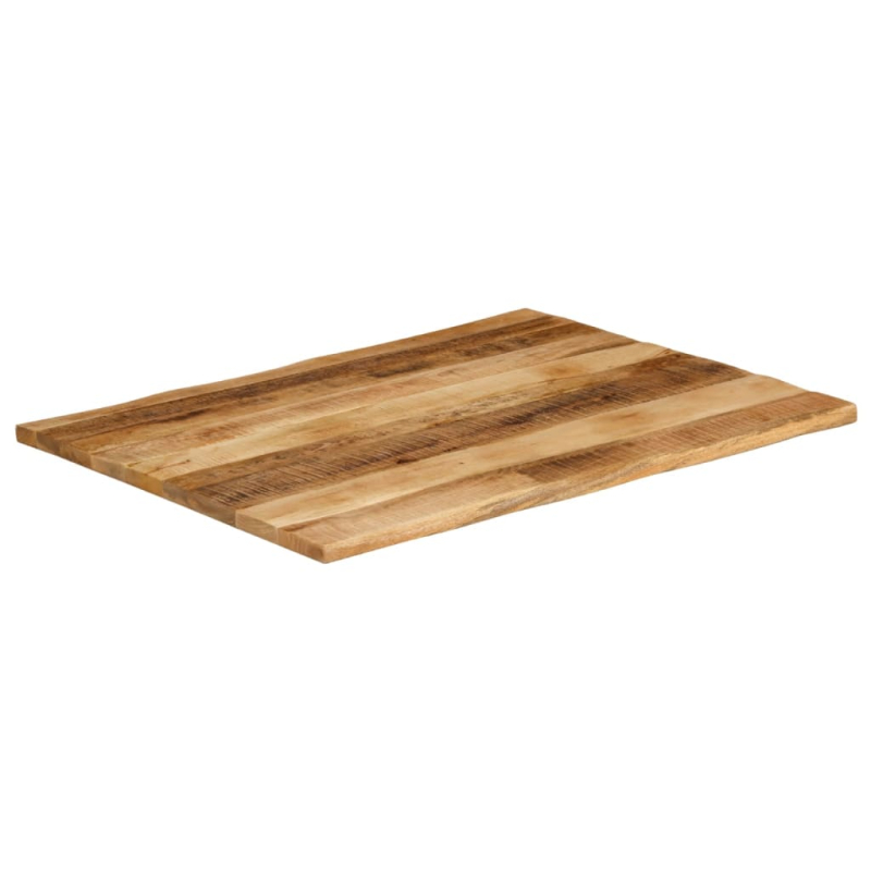 Tischplatte mit Baumkante 110x80x3,8 cm Raues Mango Massivholz