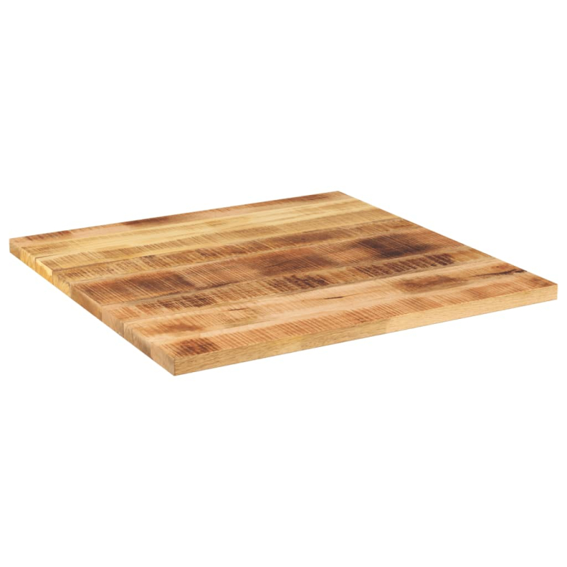 Tischplatte 80x80x3,8 cm Quadratisch Raues Massivholz Mango