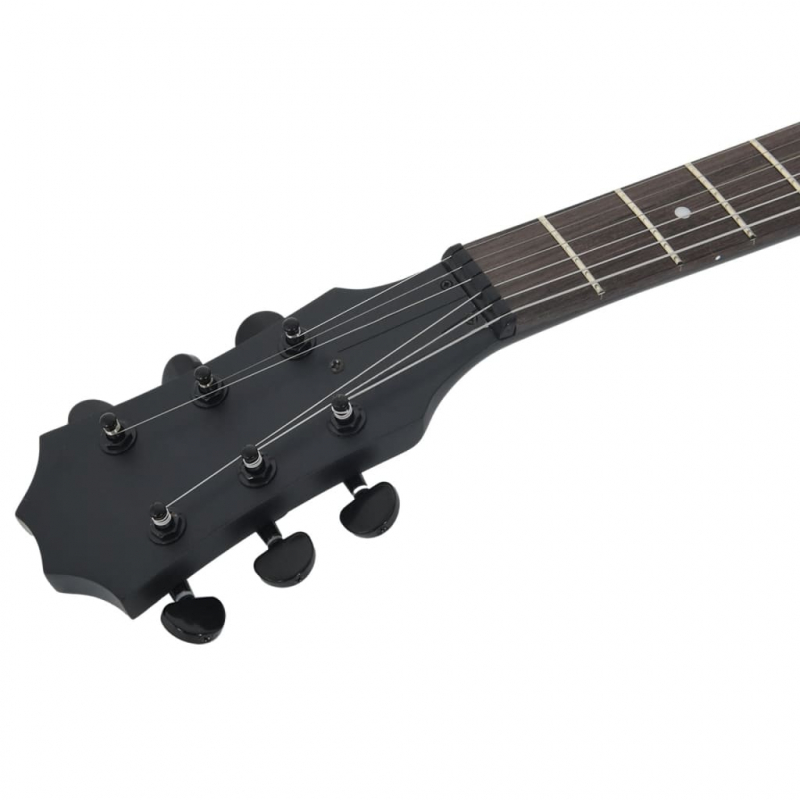 E-Gitarre für Anfänger mit Tasche Schwarz 4/4 39