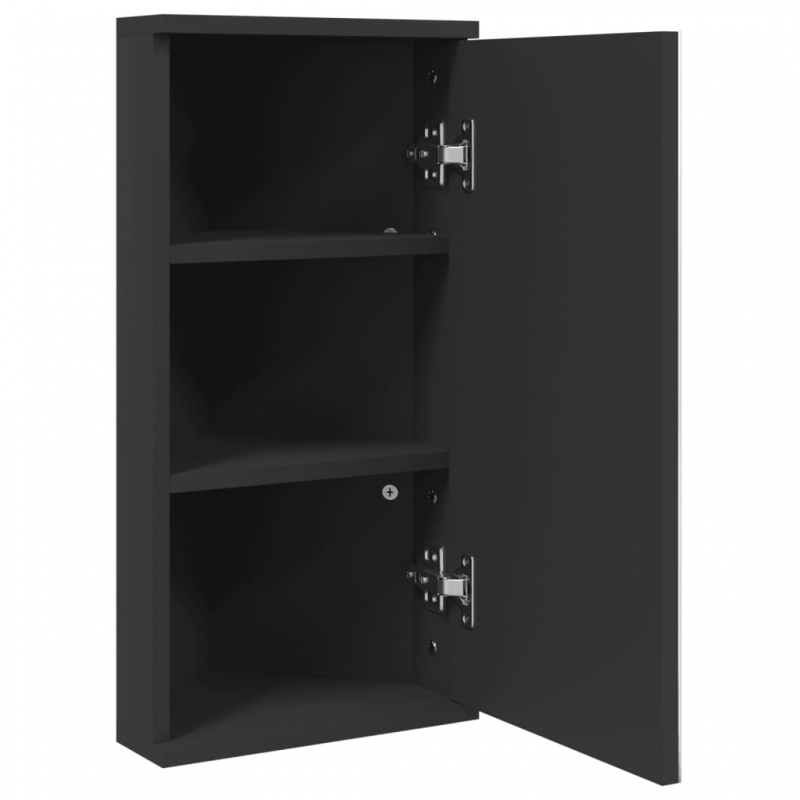 Eck-Spiegelschrank Schwarz 30x24x60 cm