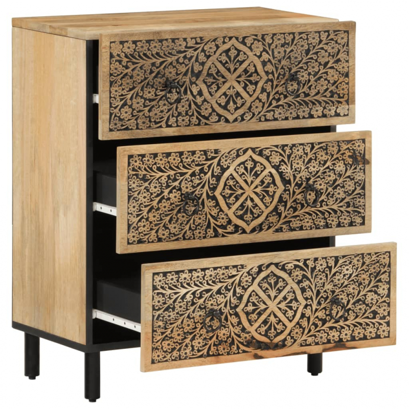 Beistellschrank 60x33x75 cm Massivholz Mango