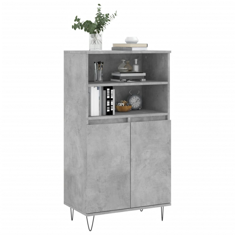 Highboard Betongrau 60x36x110 cm Holzwerkstoff