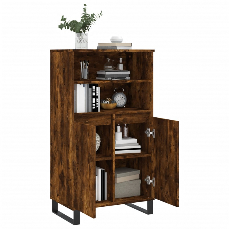 Highboard Räuchereiche 60x36x110 cm Holzwerkstoff