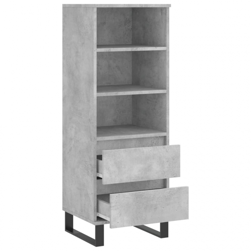 Highboard Betongrau 40x36x110 cm Holzwerkstoff