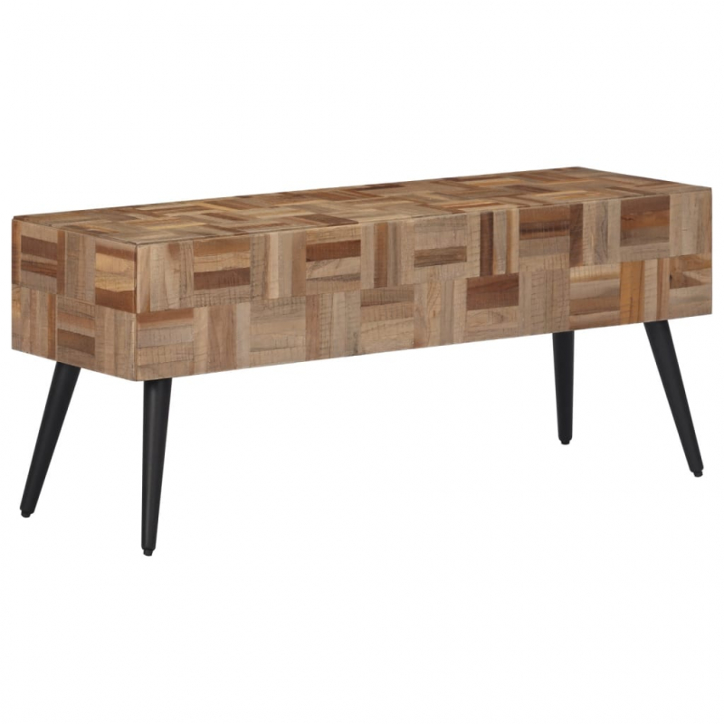 Sitzbank 110x35x45 cm Recyceltes Massivholz Teak