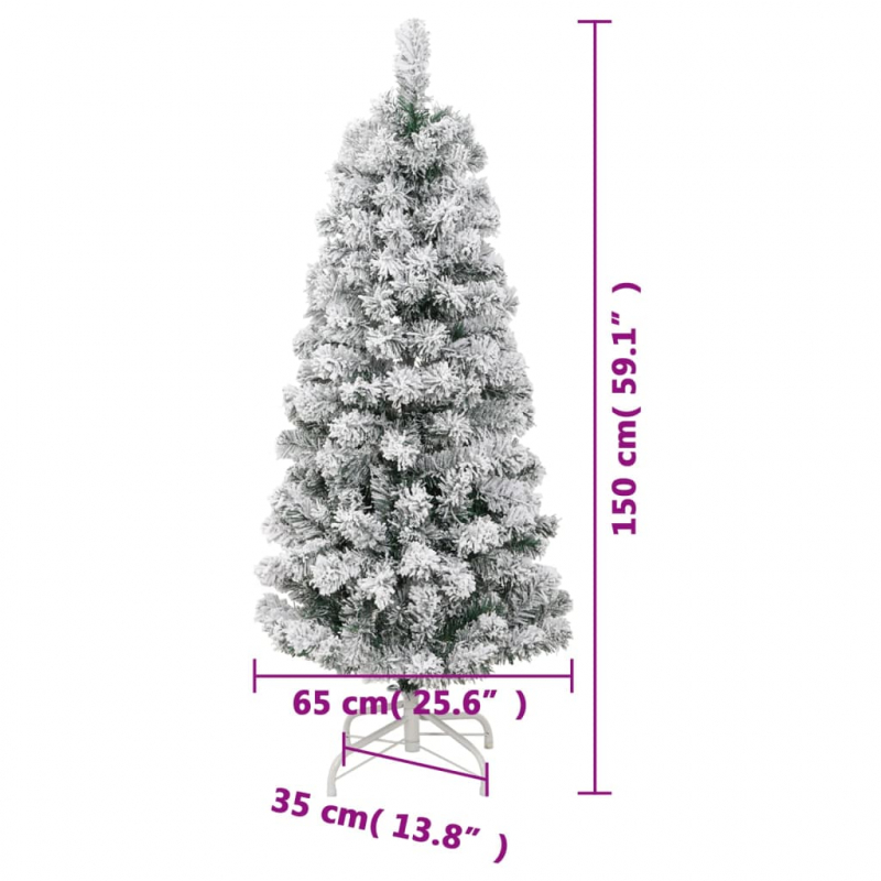 Künstlicher Weihnachtsbaum Klappbar Beschneit 150 cm