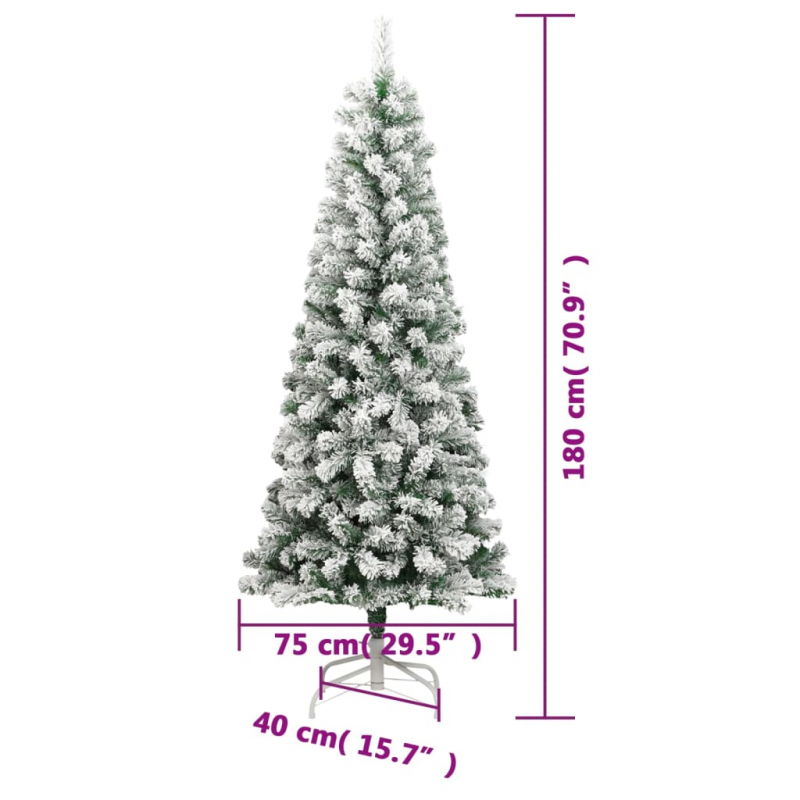 Künstlicher Weihnachtsbaum Klappbar Beschneit 180 cm