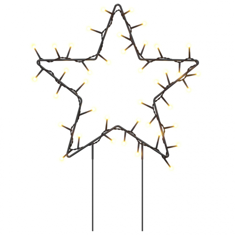 Weihnachtssterne mit Erdspießen 3 Stk. 50 LEDs 29 cm