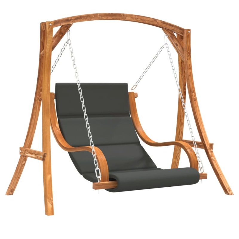 Hollywoodschaukel mit Auflage Massivholz Fichte mit Teak-Finish