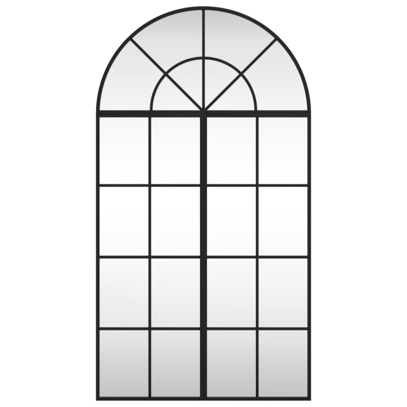 Wandspiegel Schwarz 60x110 cm Gewölbt Eisen