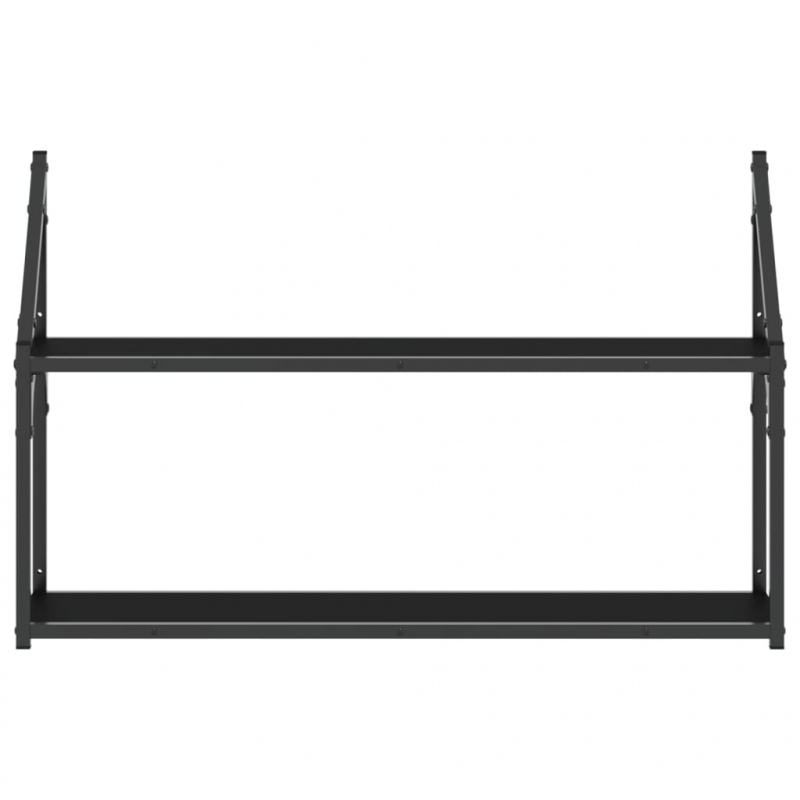 Wandregal 2 Fächer Schwarz 80x21x51 cm Holzwerkstoff
