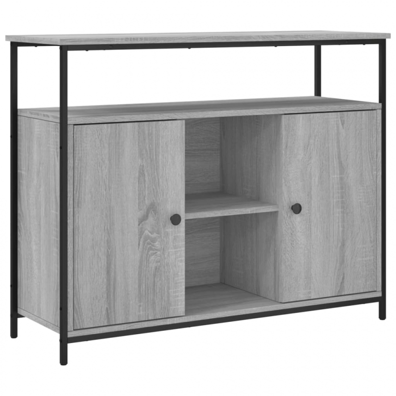 Sideboard Grau Sonoma 100x35x80 cm Holzwerkstoff