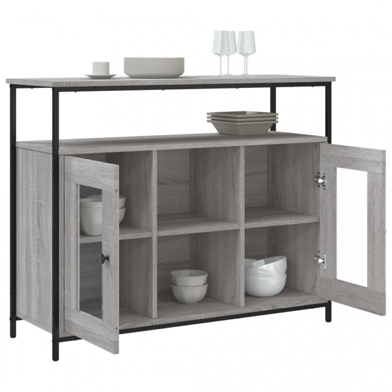 Sideboard Grau Sonoma 100x35x80 cm Holzwerkstoff