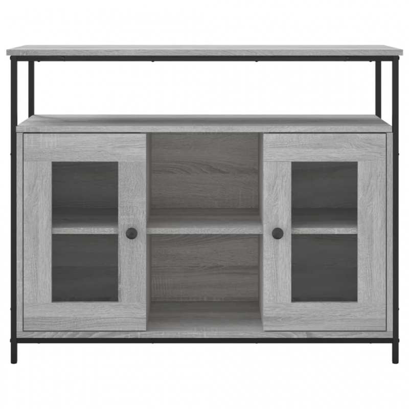Sideboard Grau Sonoma 100x35x80 cm Holzwerkstoff