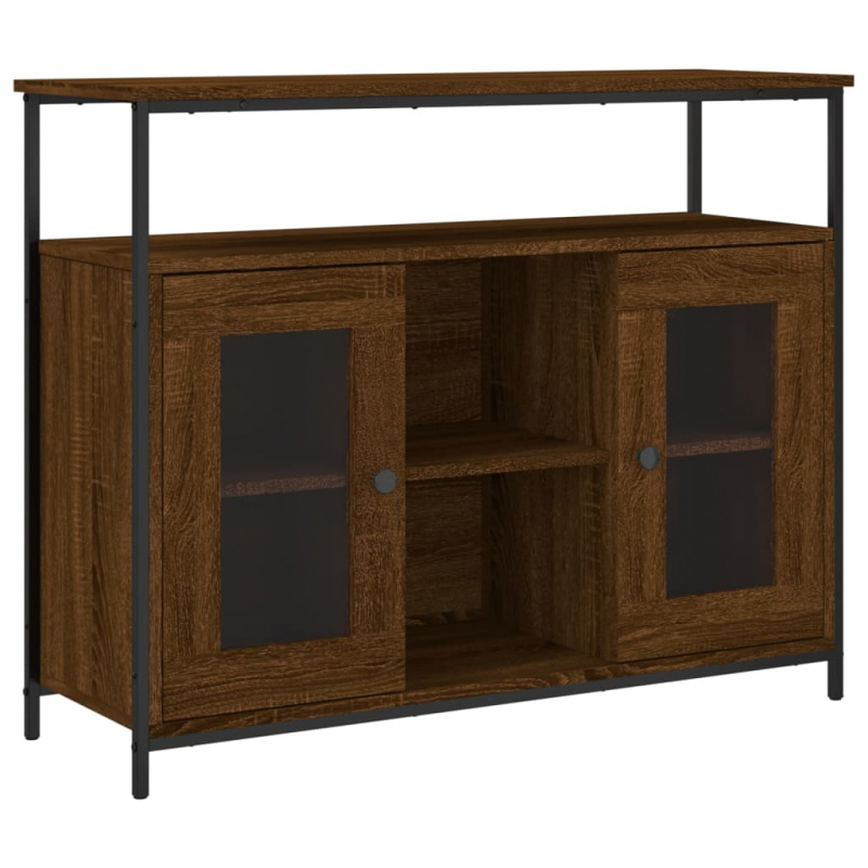 Sideboard Braun Eichen-Optik 100x35x80 cm Holzwerkstoff
