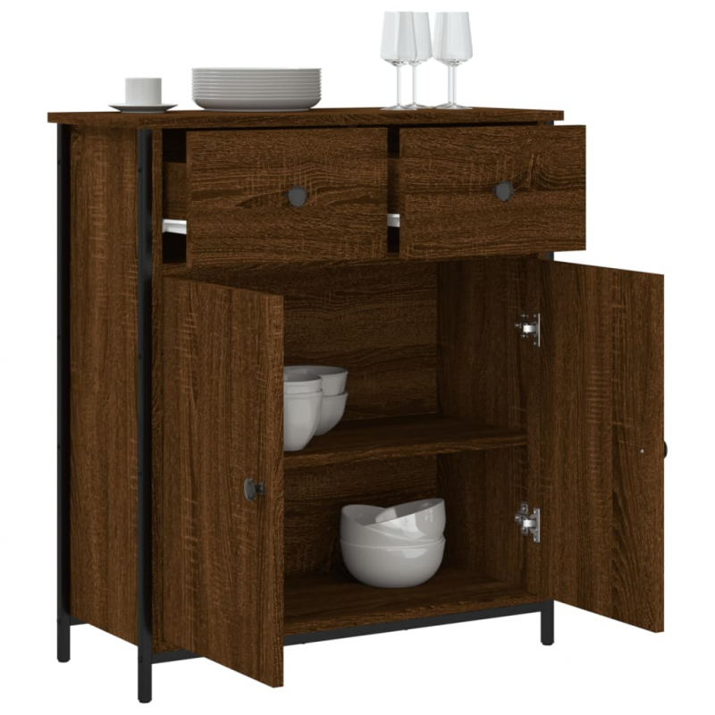 Sideboard Braun Eichen-Optik 70x30x80 cm Holzwerkstoff
