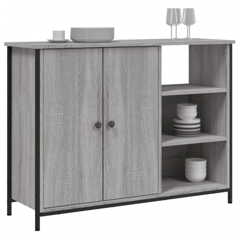 Sideboard Grau Sonoma 100x33x75 cm Holzwerkstoff