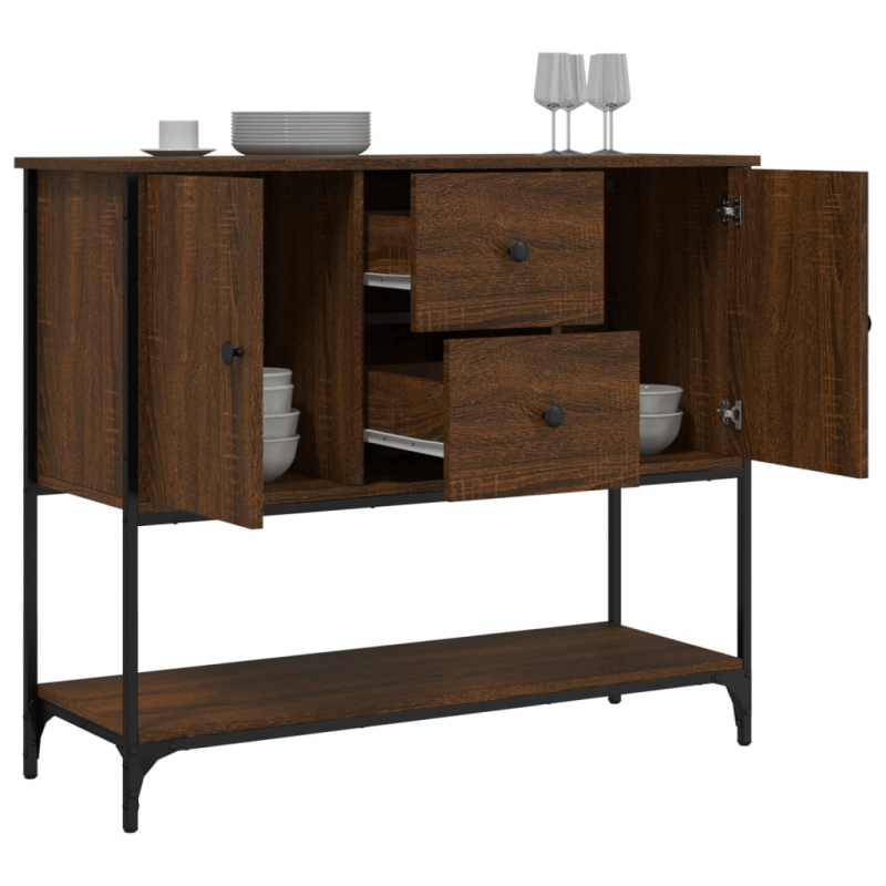 Sideboard Braun Eichen-Optik 100x36x85 cm Holzwerkstoff