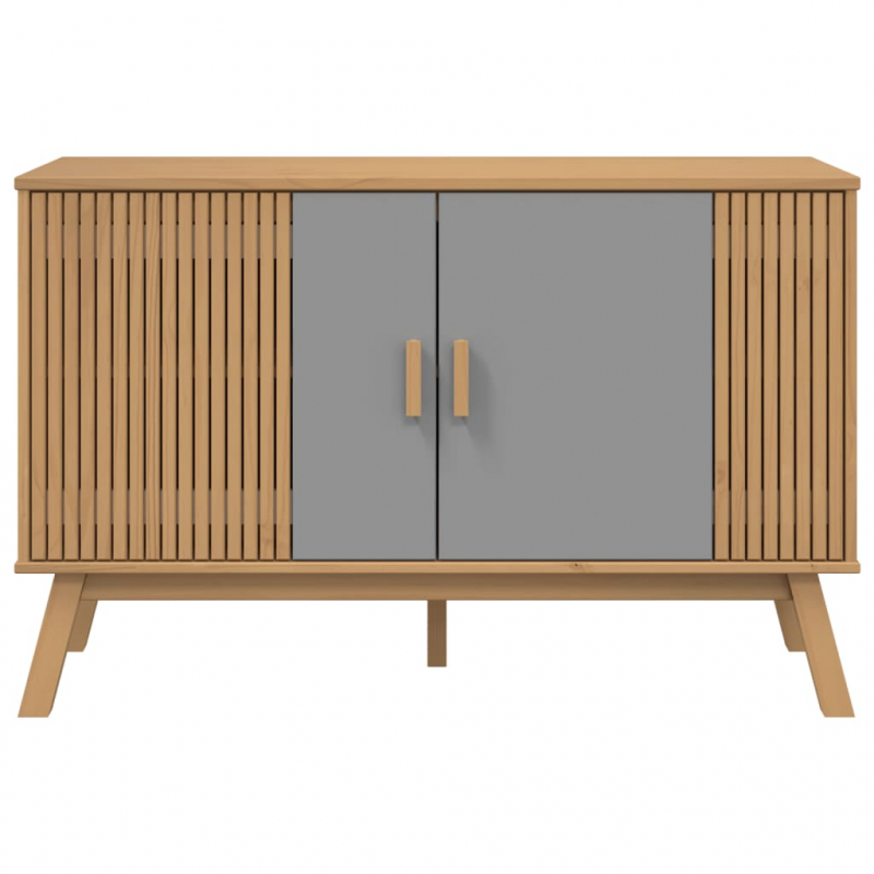 Sideboard OLDEN Grau und Braun 114x43x73,5 cm Massivholz Kiefer
