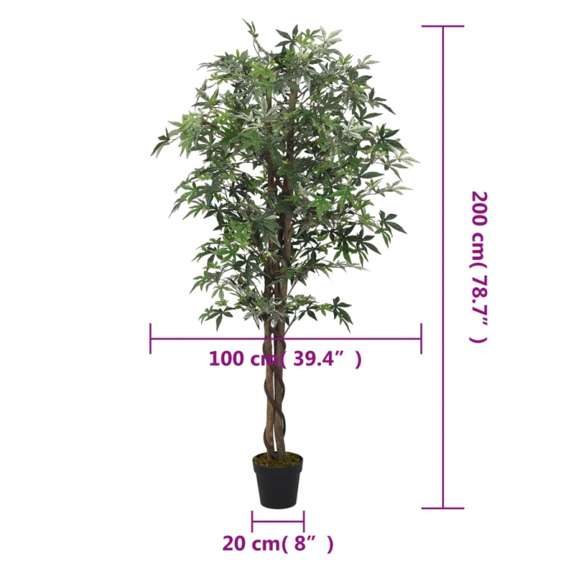 Ahornbaum Künstlich 756 Blätter 200 cm Grün