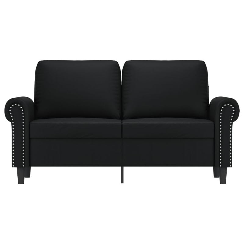 2-Sitzer-Sofa Schwarz 120 cm Kunstleder