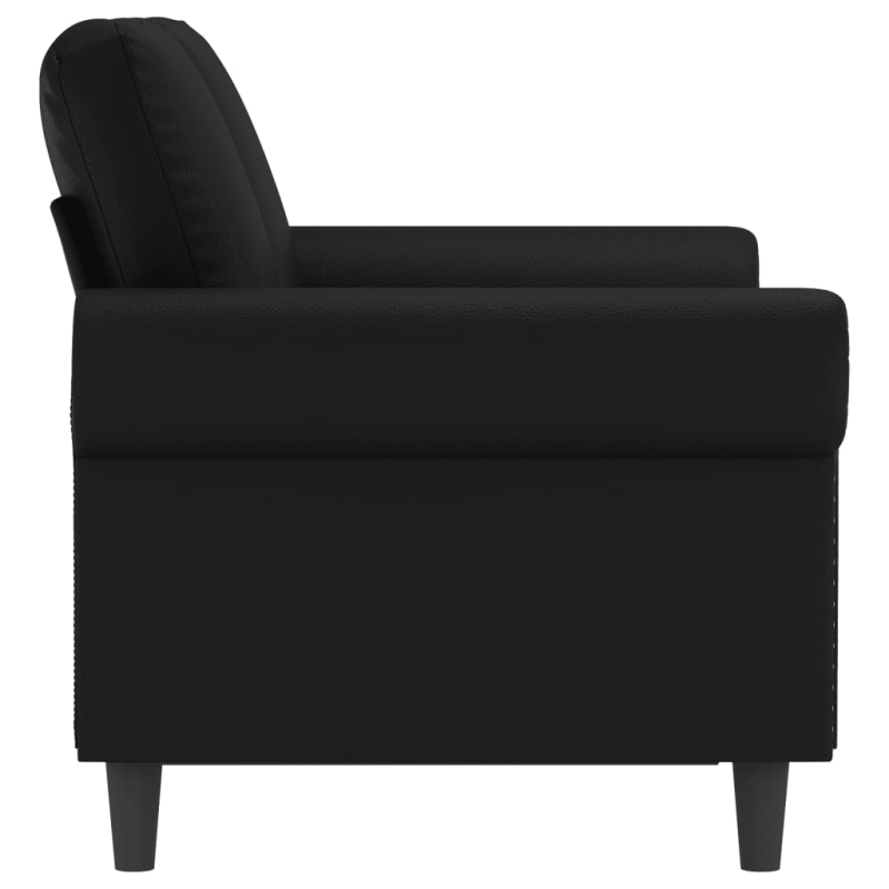 2-Sitzer-Sofa Schwarz 120 cm Kunstleder