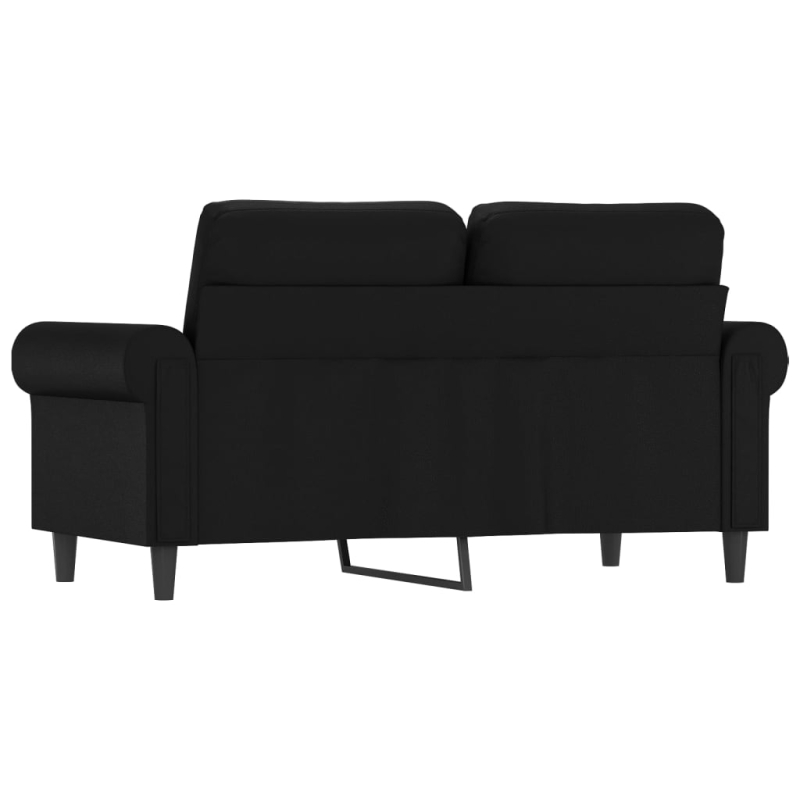 2-Sitzer-Sofa Schwarz 120 cm Kunstleder