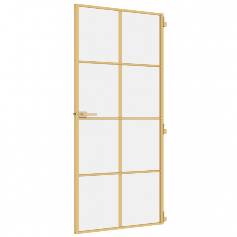 Innentür Schlank Golden 93x201,5 cm Hartglas und Aluminium