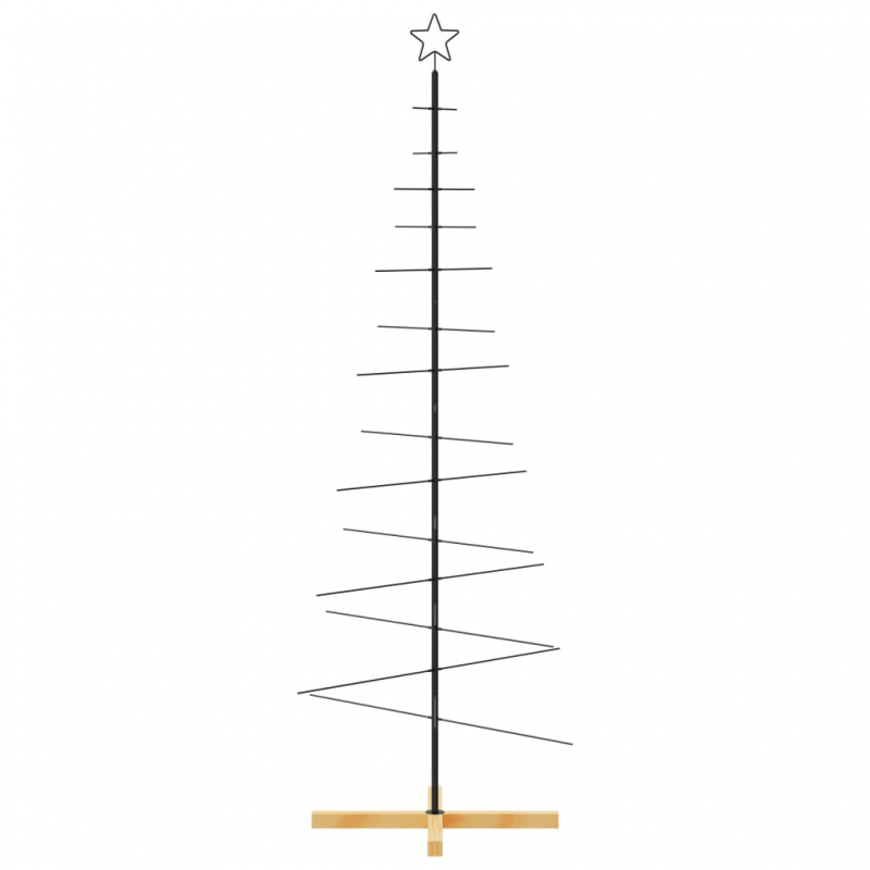 Weihnachtsbaum Metall mit Holzständer Schwarz 180 cm