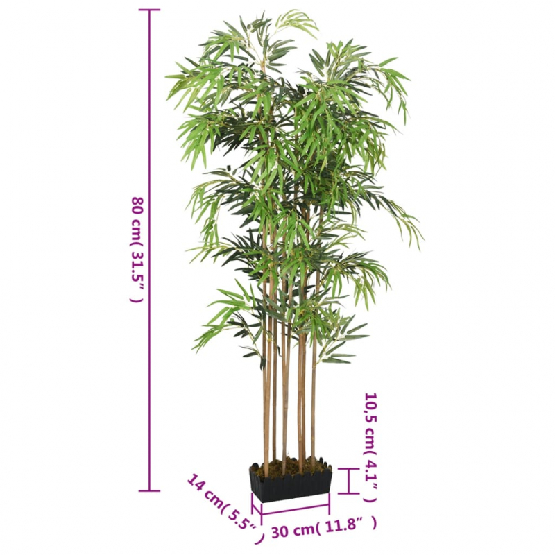 Bambusbaum Künstlich 500 Blätter 80 cm Grün