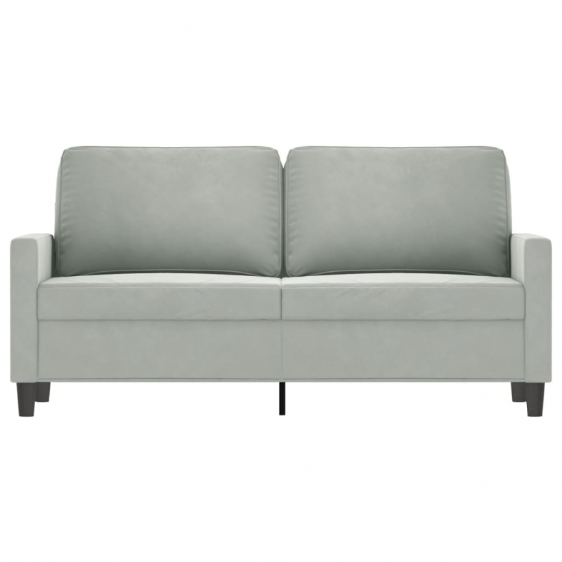 2-Sitzer-Sofa Hellgrau 140 cm Samt