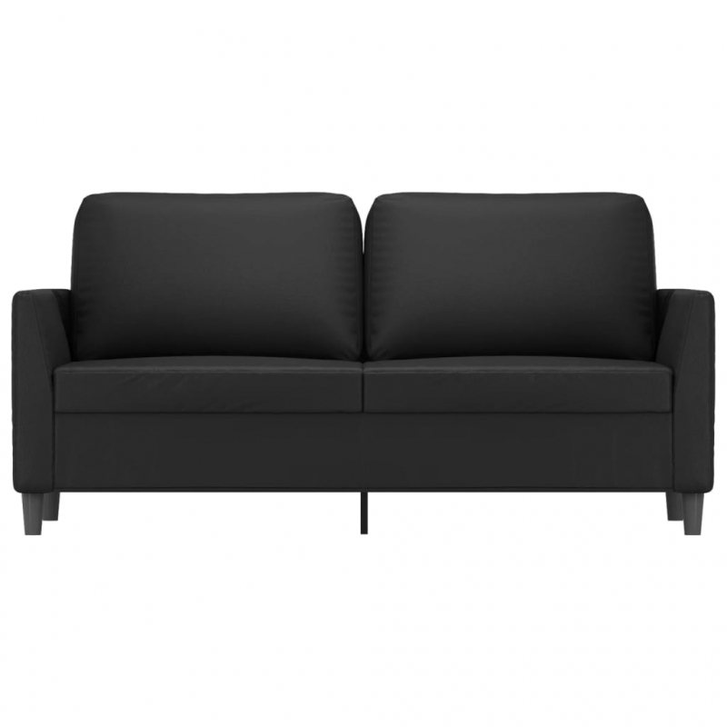 2-Sitzer-Sofa Schwarz 140 cm Kunstleder