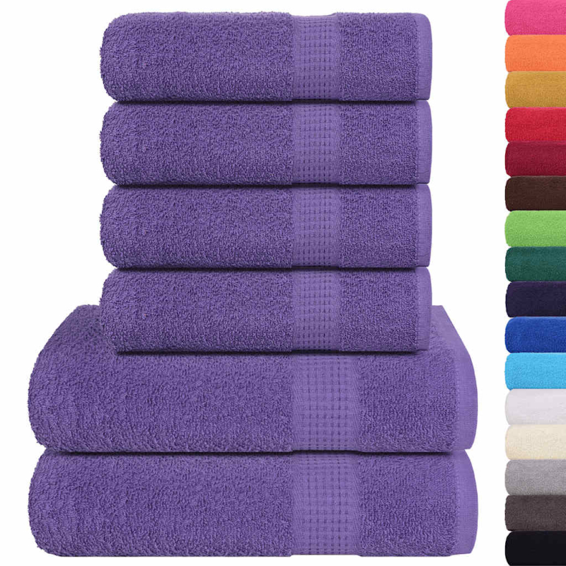 6-tlg. Handtuch-Set Lila 360 g/m² 100% Baumwolle