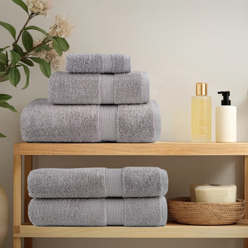 Premium-Duschtücher SOLUND 10 Stk. Grau 70x140 cm 600 g/m²