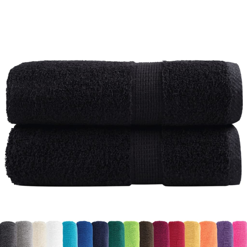 Premium-Seiftücher SOLUND 2 Stk. Schwarz 30x30 cm 600 g/m²