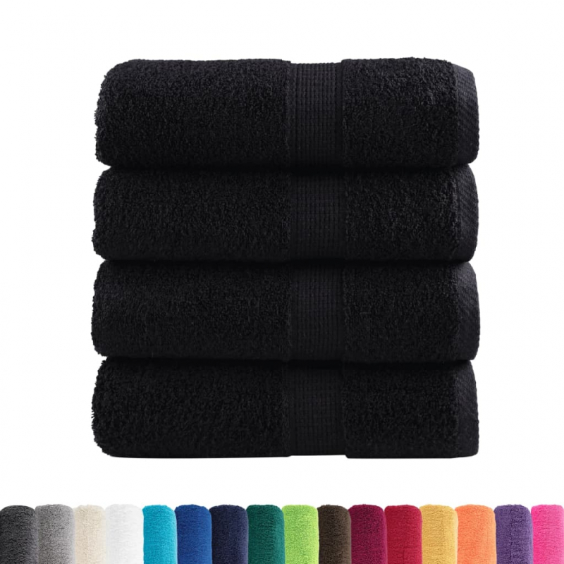 Premium-Seiftücher SOLUND 4 Stk. Schwarz 30x30 cm 600 g/m²