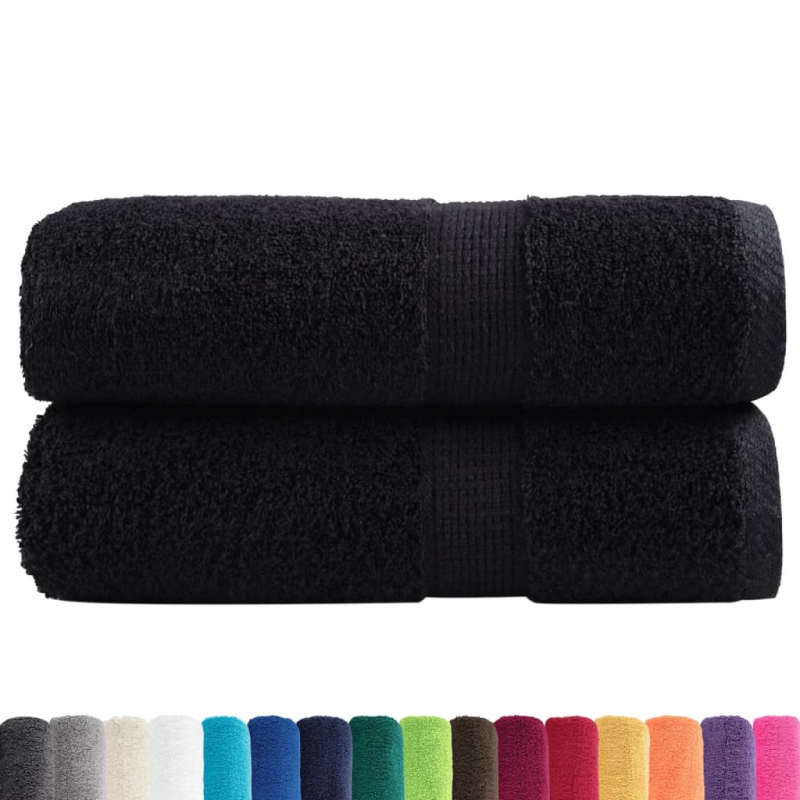 Premium-Gästetücher SOLUND 2 Stk. Schwarz 30x50 cm 600 g/m²