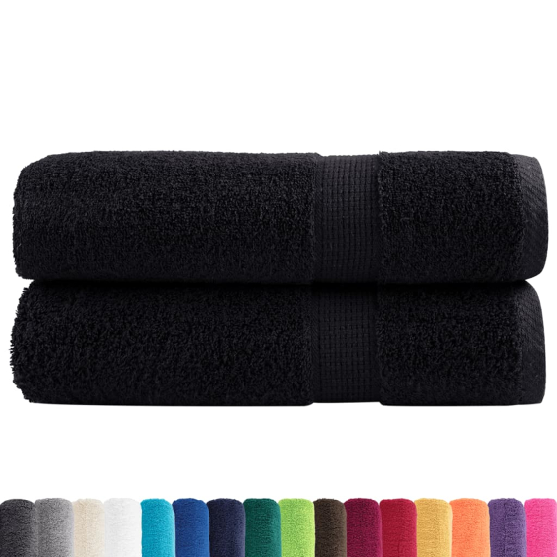 Premium-Duschtücher SOLUND 2 Stk. Schwarz 70x140 cm 600 g/m²