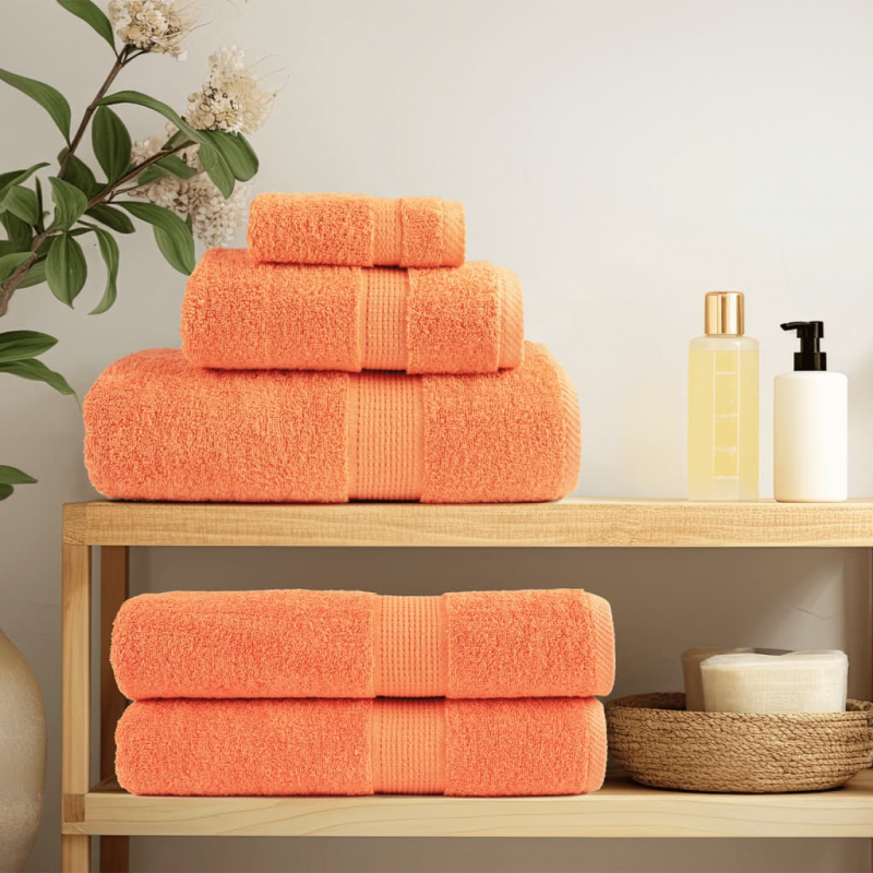 12 tlg. Premium-Handtuch-Set Orange 600 g/m² 100% Baumwolle