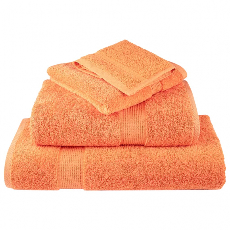 12 tlg. Premium-Handtuch-Set Orange 600 g/m² 100% Baumwolle