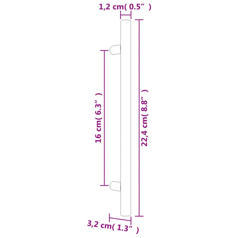 Möbelgriffe 20 Stk. Silbern 160 mm Edelstahl