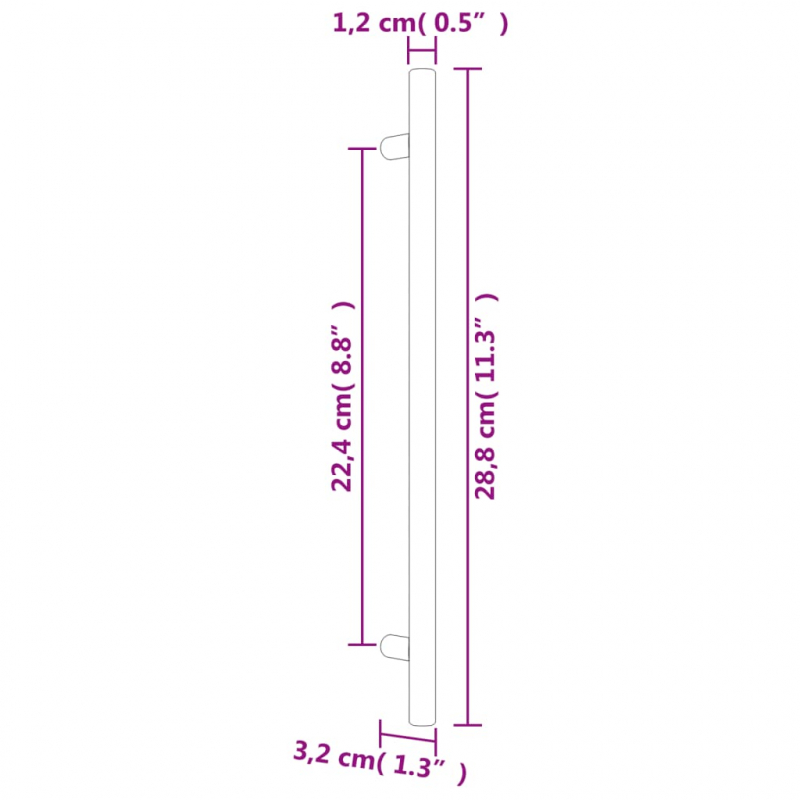 Möbelgriffe 20 Stk. Silbern 224 mm Edelstahl