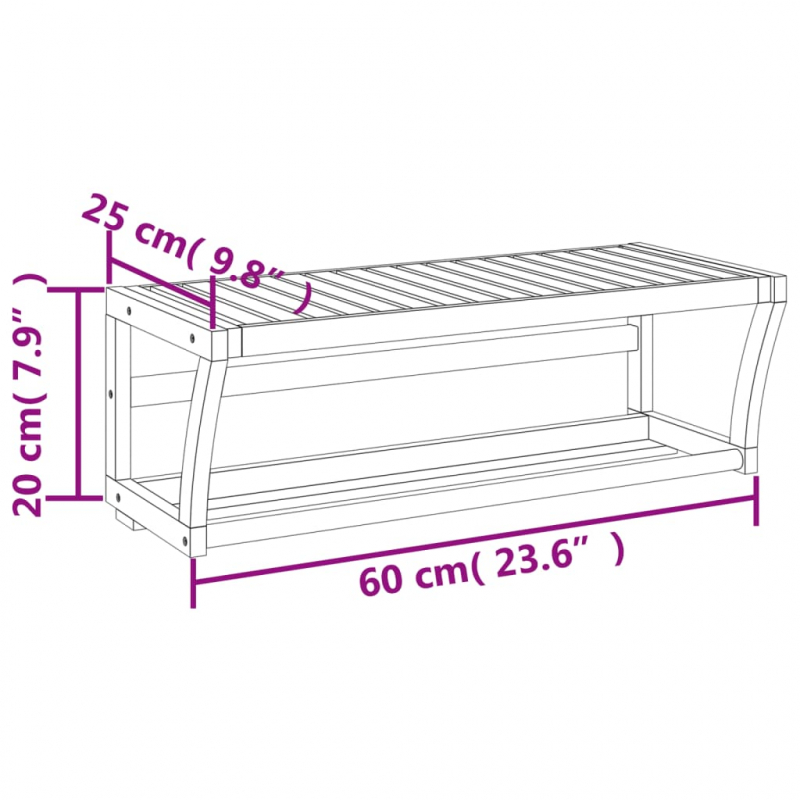 Handtuchregal Wandmontage 60x25x20 cm Bambus