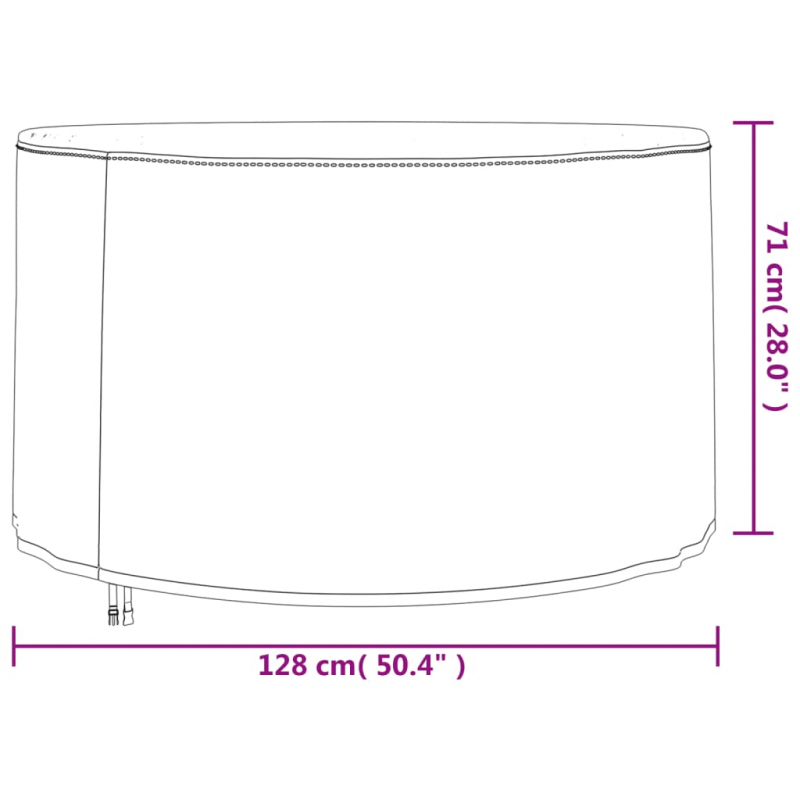 Gartenmöbel-Abdeckung Rund Schwarz Ø 128x71 cm 420D Oxford