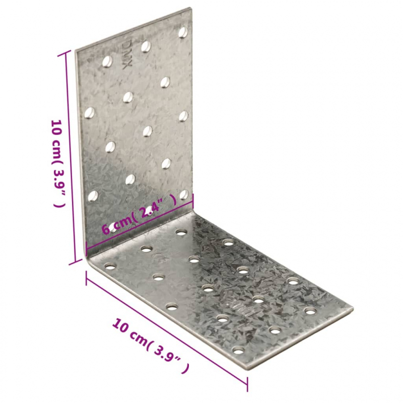 Winkelhalterungen 40 Stk. 2 mm 100x60x100 mm Verzinkter Stahl