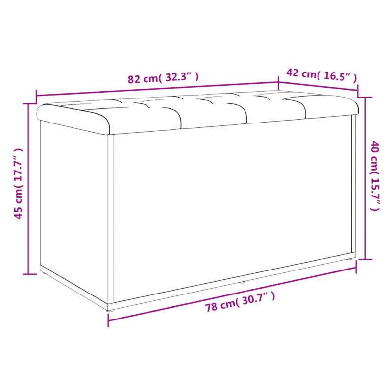 Sitzbank mit Stauraum Weiß 82x42x45 cm Holzwerkstoff