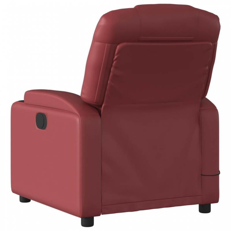 Massagesessel Elektrisch Weinrot Kunstleder