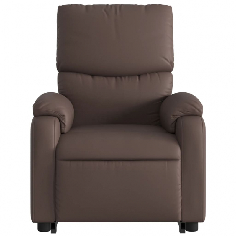 Relaxsessel mit Aufstehhilfe Braun Kunstleder