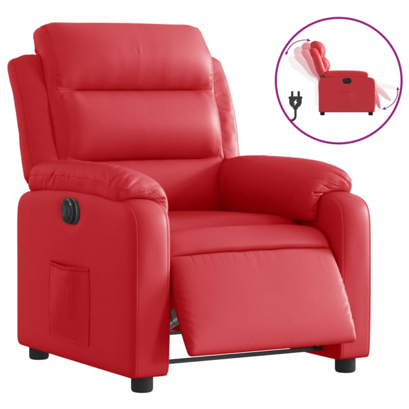 Relaxsessel Elektrisch Rot Kunstleder